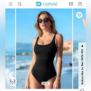 Cupshe Elegant Black Swimsuit